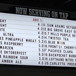 Menu - Beers on tap as of 10-1-2025