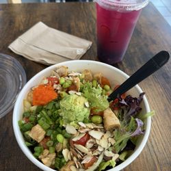 Rocky Fin Poke - Westminster - 3 protein bowl with berry mint drink