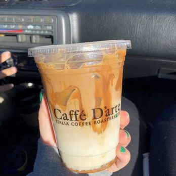 Little Dog Coffee - 16 oz iced caramel macchiato - Coffee & Tea Near Me - Bellingham, Washington