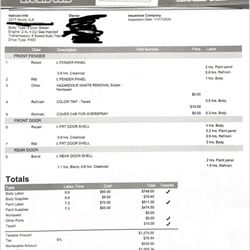 Jerry & Sons Auto Body Works - What I was charged for the terrible service