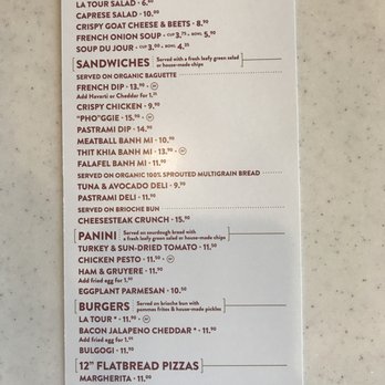 La Tour Cafe - Menu 11/2/17 - Cafes Near Me - Honolulu, Hawaii