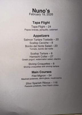 Menu photo 2 Nunos Bistro & Bar Upland, CA Menu photo 2 Nunos Bistro & Bar Upland, CA