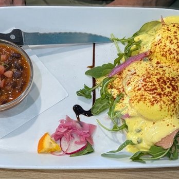 LOVELY SQUARE - Smoked Salmon Benedict. - Breakfast & Brunch Near Me - Sarasota, Florida