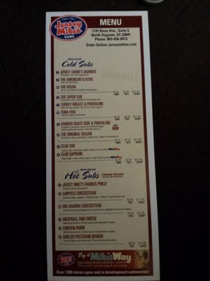 Menu photo 1 Jersey Mike's Subs North Augusta, SC Menu photo 1 Jersey Mike's Subs North Augusta, SC