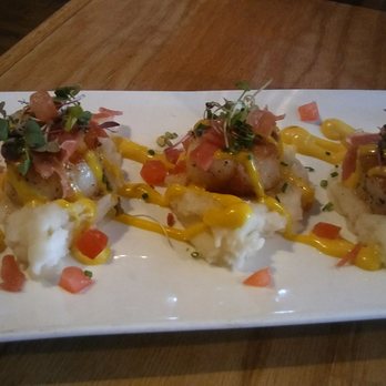 Tapas on Main - Perfectly seared scallops (didn't love the potatoes under neath) - Tapas Bars Near Me - Bethlehem, Pennsylvania Tapas on Main - Perfectly seared scallops (didn't love the potatoes under neath) - Tapas Bars Near Me - Bethlehem, Pennsylvania