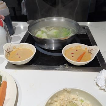 Cal Shabu - Veggies and sauce refill with hot drops! - Japanese Near Me - Fountain Valley, California