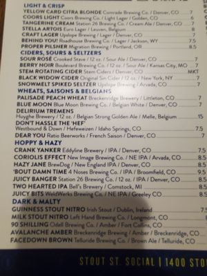 Menu photo 4 Stout Street Social Denver, CO