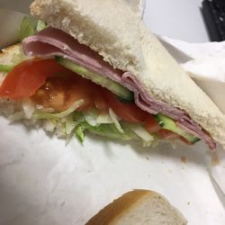 Not really what I would call a ham sandwich more of a tomatoe feast  I requested no tomatoes as I am allergic