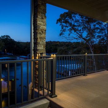 Madden Manufacturing - Bronze Aluminum Baluster Railing with LED post caps. - General Contractors Near Me - Lake Ozark, Missouri