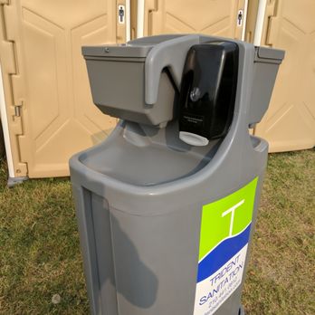 Trident Sanitation - Our dual sink hand wash station with antibacterial soap and paper towels. - Dumpster Rental Near Me - San Antonio, Texas