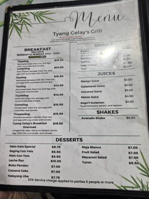 Menu photo 1 Tyang Gelay’s Grill Woodside, NY Menu photo 1 Tyang Gelay’s Grill Woodside, NY