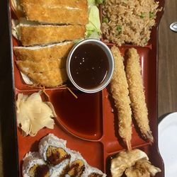 Katsu box with sweet potato roll