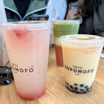 Bopomofo Cafe - orange wang and strawberry basil ginger lemonade - Bubble Tea Near Me - Artesia, California
