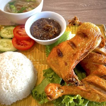 KJB Pho and Eggrolls - Crispy Fried Chicken With Steamed Rice - Vietnamese Near Me - Costa Mesa, California KJB Pho and Eggrolls - Crispy Fried Chicken With Steamed Rice - Vietnamese Near Me - Costa Mesa, California