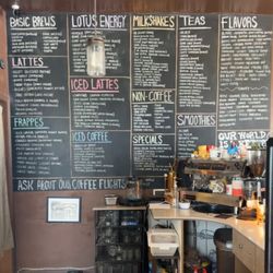 Between Friends Coffee - Massive menu wall