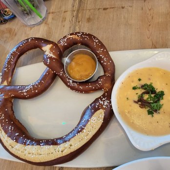 Rock & Brews - Giant pretzels with spicy mustard and big plate of beer cheese - Burgers Near Me - Lutz, Florida Rock & Brews - Giant pretzels with spicy mustard and big plate of beer cheese - Burgers Near Me - Lutz, Florida