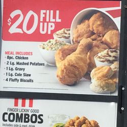 KFC - False Advertising To Damn Cheap to Give the Real Large Gravy . Sm = Small Lg = Large