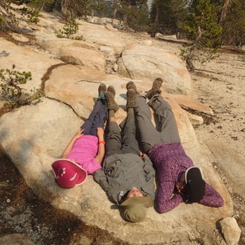 YExplore Yosemite Adventures - "Legs up the Rock" - a relaxing yoga break during our backpacking ascent to Young Lakes. - Tours Near Me