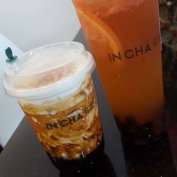 In Cha - Brown Sugar Bubble Milk and Grapefruit Four Seasons Tea, both very good! - Bubble Tea Near Me - Brooklyn, New York