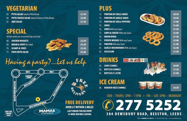 Menu photo 5 Mamas Pizzeria Leeds, XWY