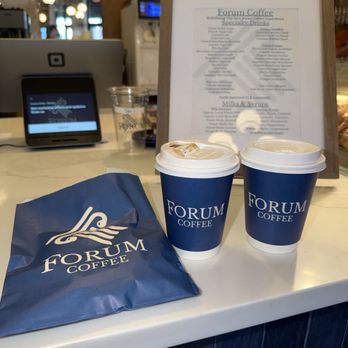 Forum Coffee - Creme Brulee Latte (Hot) and Peppermint Mocha Latte (Hot) - Coffee & Tea Near Me - Raritan, New Jersey