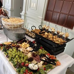 3Deas Top Shelf Catering - Cheese board, mini quiches, Chick Flick, and Banana pudding