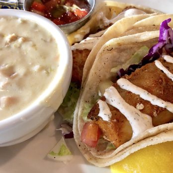 Scuttlebutt Brewing Company - Fish tacos with clam chowder - American Near Me - Everett, Washington