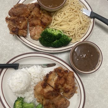 Top Cafe - Chicken steak with garlic sauce + spaghetti and chicken steak with black pepper sauce + rice - Chinese Near Me - San Jose, California Top Cafe - Chicken steak with garlic sauce + spaghetti and chicken steak with black pepper sauce + rice - Chinese Near Me - San Jose, California