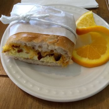 Corner Scone Bakery - Egg and bacon breakfast sandwich. Warm and delicious! - Bakeries Near Me - Lodi, California Corner Scone Bakery - Egg and bacon breakfast sandwich. Warm and delicious! - Bakeries Near Me - Lodi, California