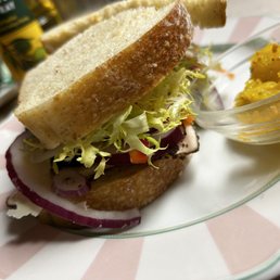 Homemade sandwich using the country rustic sourdough thick sliced