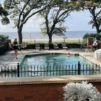 The Inn at Long Beach - View from back door to pool and beach - Hotels Near Me - Long Beach, Mississippi