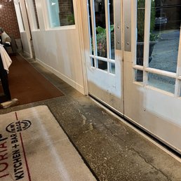 Exterior outside entrance of Trattoria Vaccaro - our reserved table 4 ' from doors - Akron, Ohio Exterior outside entrance of Trattoria Vaccaro - our reserved table 4 ' from doors - Akron, Ohio