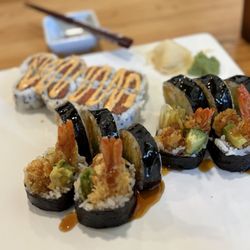 Atami Grill & Sushi - Lunch sushi combo- Shrimp Tempura Roll and Spicy Tuna Roll. Good flavor!
