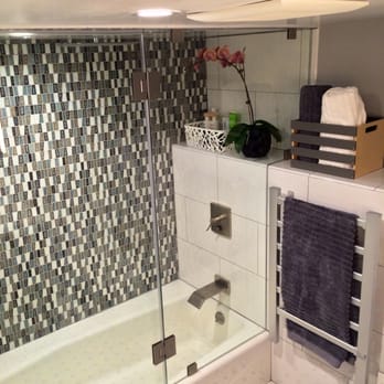 Open Hand Remodeling - Bath/shower enclosure with rain shower head. - General Contractors Near Me - Pasadena, California