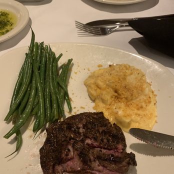 Bonefish Grill - Refired filet... looks a little mangled up but had good flavor. Green beans were great,Au Gratin potatoes=a complete disappointment - Seafood Near Me - Troy, Michigan Bonefish Grill - Refired filet... looks a little mangled up but had good flavor. Green beans were great,Au Gratin potatoes=a complete disappointment - Seafood Near Me - Troy, Michigan