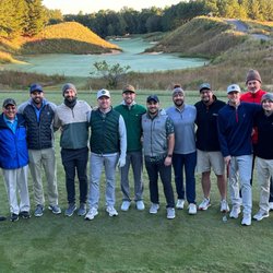 Tobacco Road Golf Club - 10/8/23 - the dubious dozen on #1 tee box, yes it was chilly!