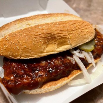 McDonald's - a meat sandwich with onions and pickles - Burgers Near Me - Staten Island, New York