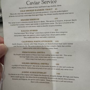 Pigeon and Whale - Caviar menu - Cocktail Bars Near Me - New Orleans, Louisiana Pigeon and Whale - Caviar menu - Cocktail Bars Near Me - New Orleans, Louisiana