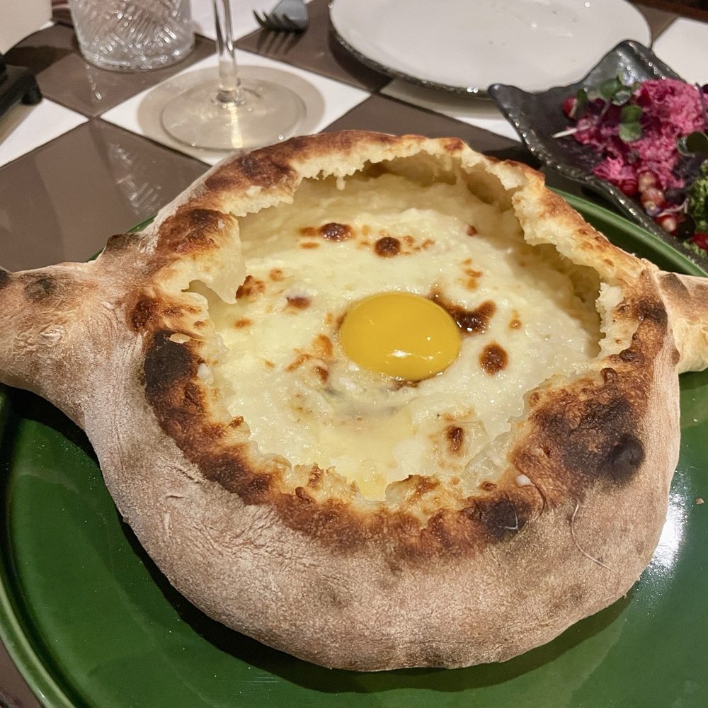 Laliko - Adjaruli. Aka white pizza with egg. IRRESISTIBLE & IRRESPONSIBLE. - Georgian Near Me - New York, New York Laliko - Adjaruli. Aka white pizza with egg. IRRESISTIBLE & IRRESPONSIBLE. - Georgian Near Me - New York, New York