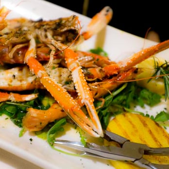 Da Mario alla Fava - Giant prawns from the docks of Venice in a scampi with grilled vegetables. - Vegan Near Me - Venezia, VE