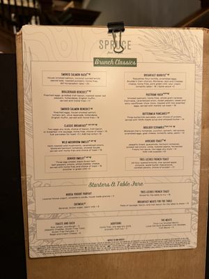 Menu photo 5 Spruce Farm & Fish Boulder, CO
