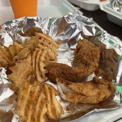 The Courtside Cafe - Chicken strips, well cooked crispy but not hard! The food was too good I almost forgot to take a picture