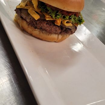 Ocmulgee Brewpub - One of their burgers of the month. (They change every month!) - New American Near Me - Macon, Georgia Ocmulgee Brewpub - One of their burgers of the month. (They change every month!) - New American Near Me - Macon, Georgia