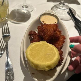 The Bull Ring - Coconut Shrimp with Dipping Sauce - Steakhouses Near Me - Santa Fe, New Mexico The Bull Ring - Coconut Shrimp with Dipping Sauce - Steakhouses Near Me - Santa Fe, New Mexico