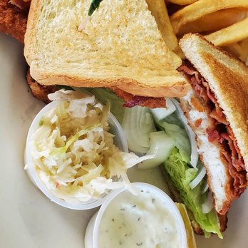 Olympia Diner - Fish sandwich with added bacon - Diners Near Me - Newington, Connecticut
