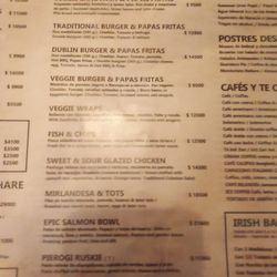 Sullivan's - Menu as of February 2024