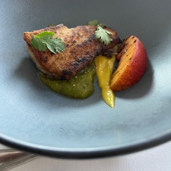 Restaurant Beck - Lincod corn pudding tomatillo sauce peaches - New American Near Me - Depoe Bay, Oregon Restaurant Beck - Lincod corn pudding tomatillo sauce peaches - New American Near Me - Depoe Bay, Oregon