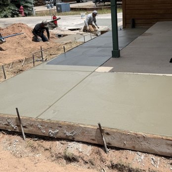 Schroeder Construction - New concrete! Looks so great. Porch patio is bigger and replaced 2 big squares of Driveway - Masonry/Concrete Near Me - Florissant, Colorado Schroeder Construction - New concrete! Looks so great. Porch patio is bigger and replaced 2 big squares of Driveway - Masonry/Concrete Near Me - Florissant, Colorado