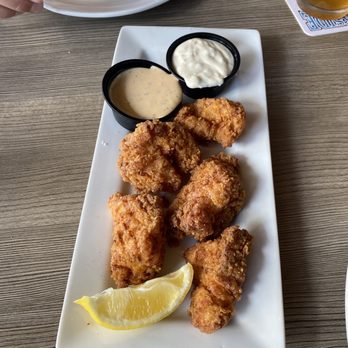 Dockside Waterfront Grill - Grouper bites--fresh and tender inside, crispy outside. - Seafood Near Me - Venice, Florida