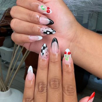 Finesse Nails and Spa - Coachella nails ready! Cherry, checkered and everything in between! - Nail Salons Near Me - Palm Springs, California Finesse Nails and Spa - Coachella nails ready! Cherry, checkered and everything in between! - Nail Salons Near Me - Palm Springs, California